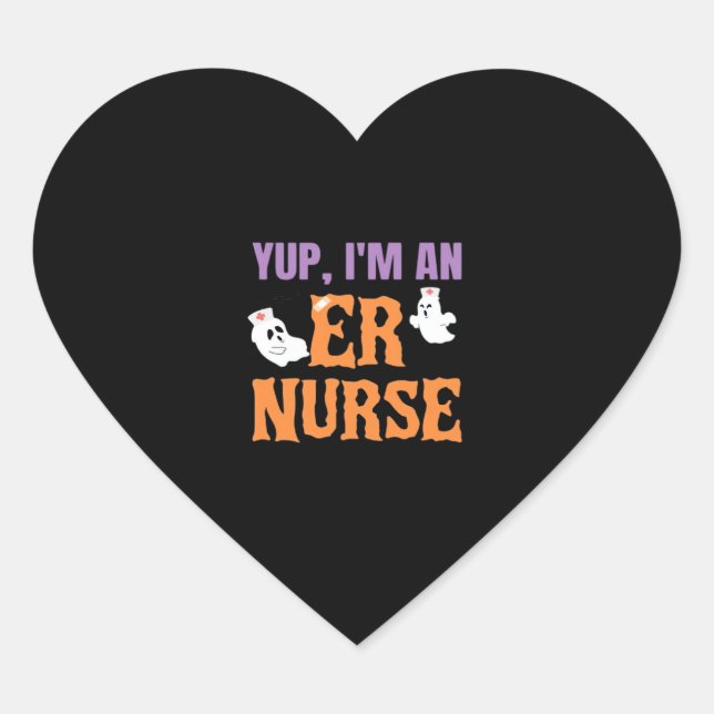 ER Nurse Boo Crew Emergency Room Nurse Halloween C Heart Sticker (Front)