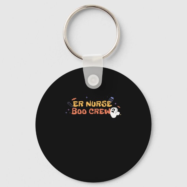 ER Nurse Boo Crew Emergency Room Nurse Halloween C Keychain (Front)