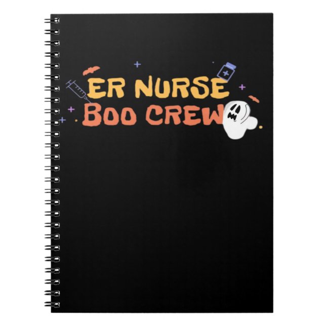 ER Nurse Boo Crew Emergency Room Nurse Halloween C Notebook (Front)