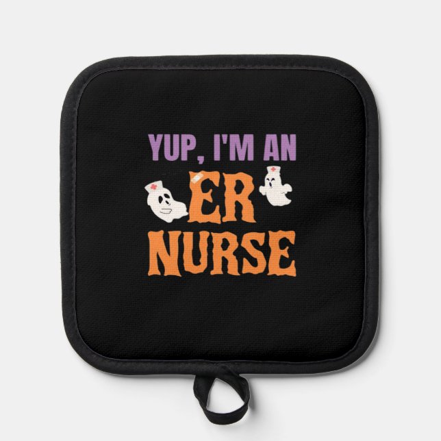 ER Nurse Boo Crew Emergency Room Nurse Halloween C Pot Holder (Front)