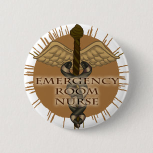  ER Nurse Caduceus 2 Inch Round Button