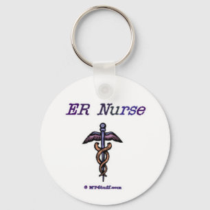 ER Nurse Caduceus Keychain