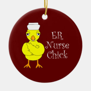 ER Nurse Chick Ceramic Ornament