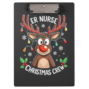 ER Nurse Christmas Crew Nursing Xmas Santa  Clipboard