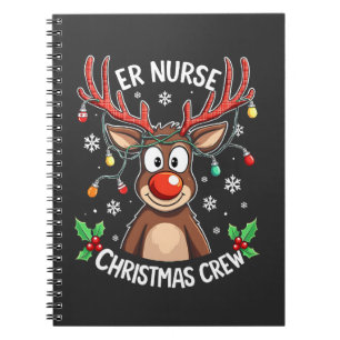 ER Nurse Christmas Crew Nursing Xmas Santa  Notebook