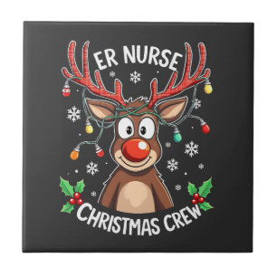 ER Nurse Christmas Crew Nursing Xmas Santa  Tile