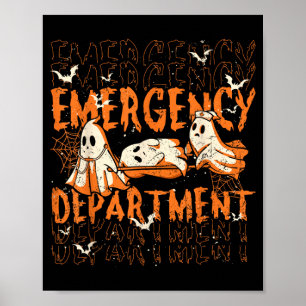 ER Nurse Emergency Department Halloween Spooky Poster