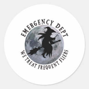 Er Nurse Halloween Emergency Room Dept Nurse Tech Classic Round Sticker