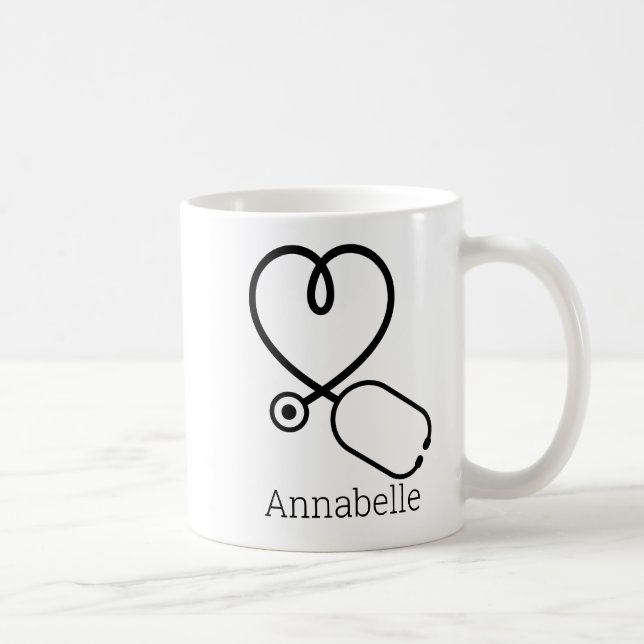 ER Nurse Medical Assistant Love Heart Personalized Coffee Mug (Right)