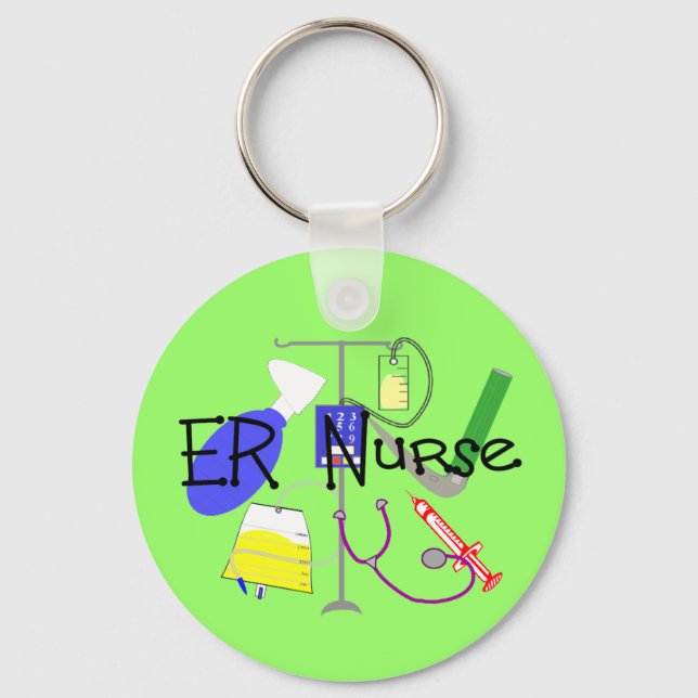 ER Nurse Medical Equipment Design Keychain (Front)