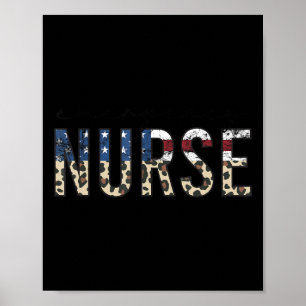 ER Nurse Patriotic Memorial Day 4th of July Poster