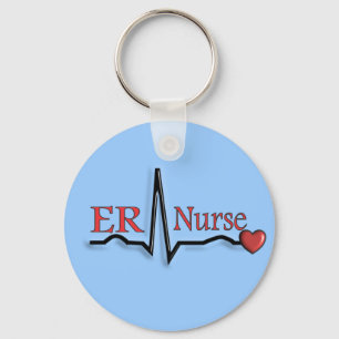 ER Nurse QRS Design Keychain