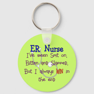 ER Nurse "SPIT ON BITTEN  and SLAPPED" Keychain