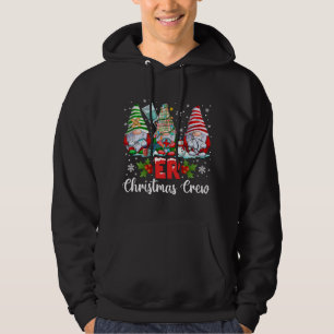 ER Nurse Squad Gnomies Nurse Christmas Gnomes Crew Hoodie