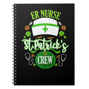 Er Nurse St Patrick S Day Crew Shamrock Matching Notebook
