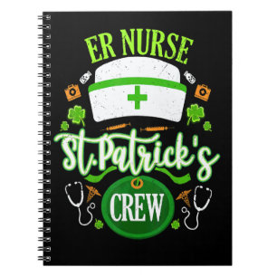 Er Nurse St Patrick S Day Crew Shamrock Matching Notebook