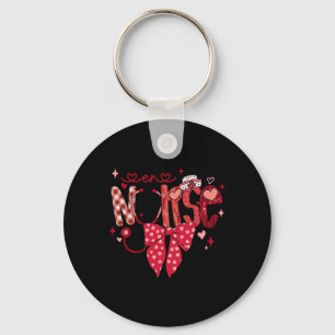 Er Nurse Stethoscope Coquette Bow Heart Valentine Keychain
