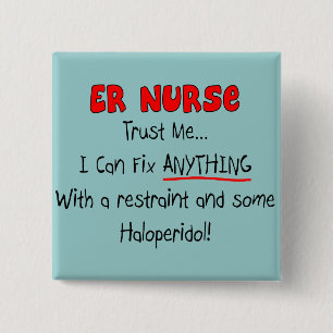 ER Nurse "Trust Me" Funny T-Shirts & Gifts 2 Inch Square Button