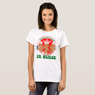 ER Nurse Xmas, Gingerbread Emergency Department T-Shirt