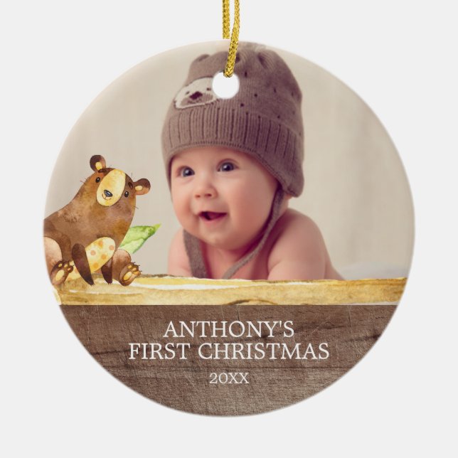 Ęr ornement de Noël de la photo du bébé mignon (Devant)