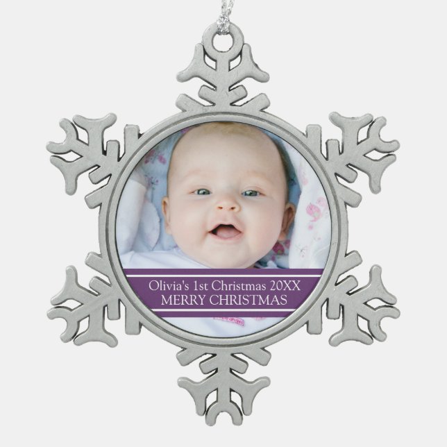 Ęr ornement de Noël du bébé fait sur commande de (Devant)