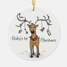 Ęr ornement de Noël du bébé - photo de renne