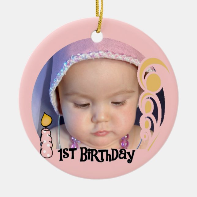 Ęr ornement de souvenir d'anniversaire de bougie (Devant)