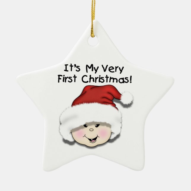 Ęr ornement de souvenir de Noël de bébé asiatique (Devant)