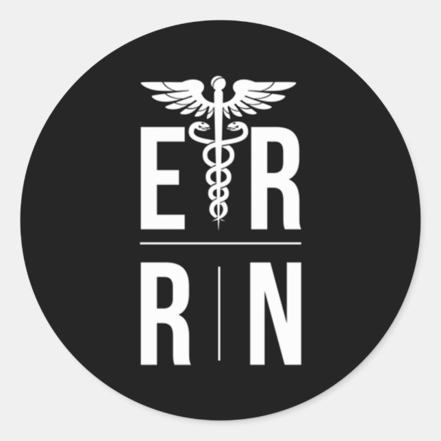 Er Rn Emergency Room Nurse Er Nurse Emergency Nurs Classic Round Sticker (Front)
