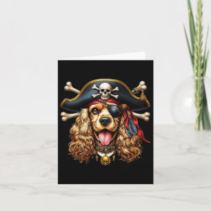 Er Spaniel Pirate Crossbones Halloween Mens Womens Card