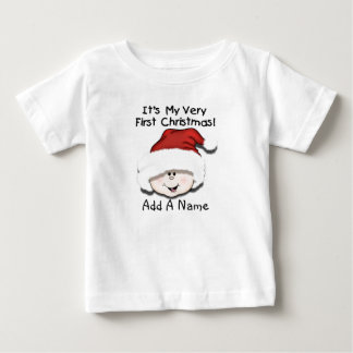Ęr T-shirt personnalisé de Noël de bébé blanc
