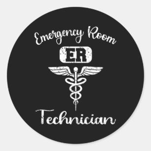 Er Tech Emergency Room Technologists Technicians Classic Round Sticker