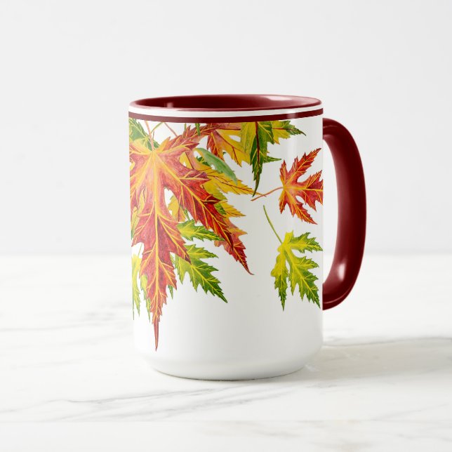 Érable d'argent sur une Mug combo (15 oz) (Devant droit)