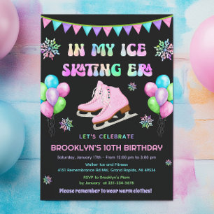 Eras Ice Skating Birthday Invitation