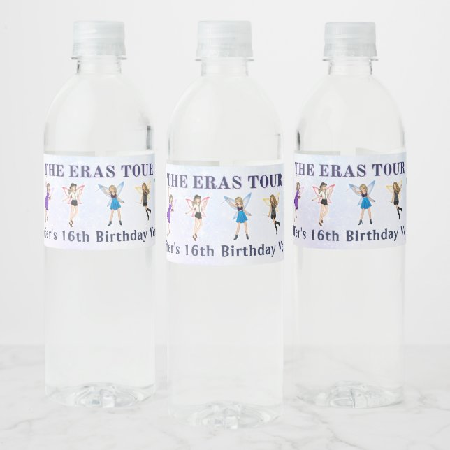 Eras Tour Birthday Party Water Bottle Label (Bottles)