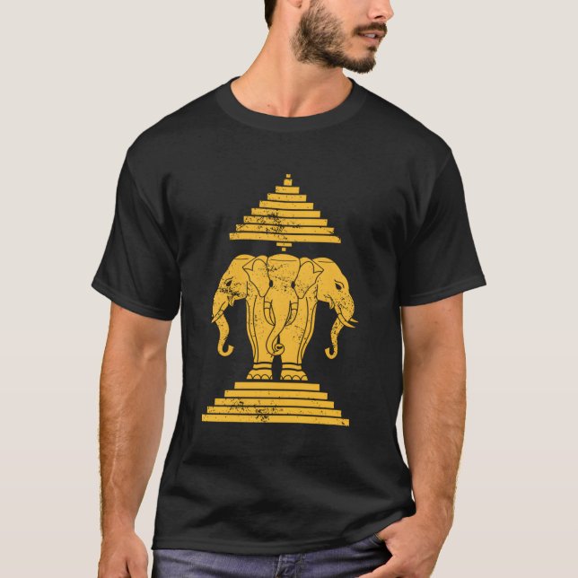 Erawan Sabaidi Greeting 3 Headed Elephant Kingdom  T-Shirt (Front)