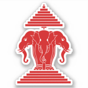 Erawan Three Headed Elephant Lao / Laos Flag