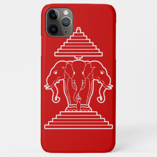 Erawan Three Headed Elephant Lao / Laos Flag iPhone 11 Pro Max Case