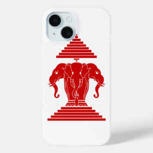 Erawan Three Headed Elephant Lao / Laos Flag iPhone 15 Case