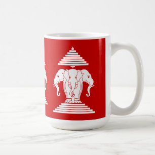 Erawan Three Headed Elephant Lao / Laos Flag Coffee Mug
