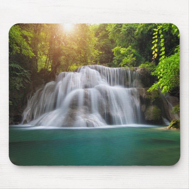 Erawan Waterfall | Kanjanaburi Thailand Mouse Pad (Front)