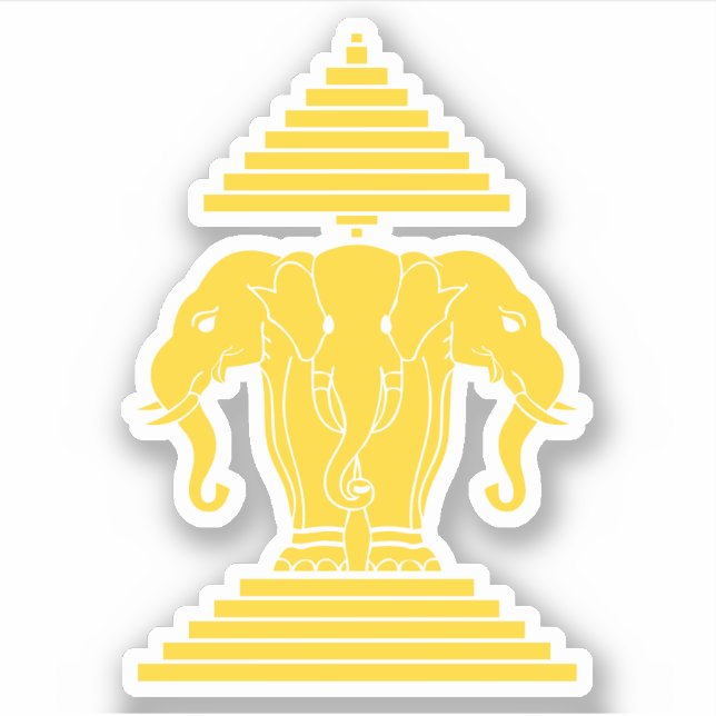 Erawan Yellow 3 Headed Elephant Lao / Laos Flag (Front)