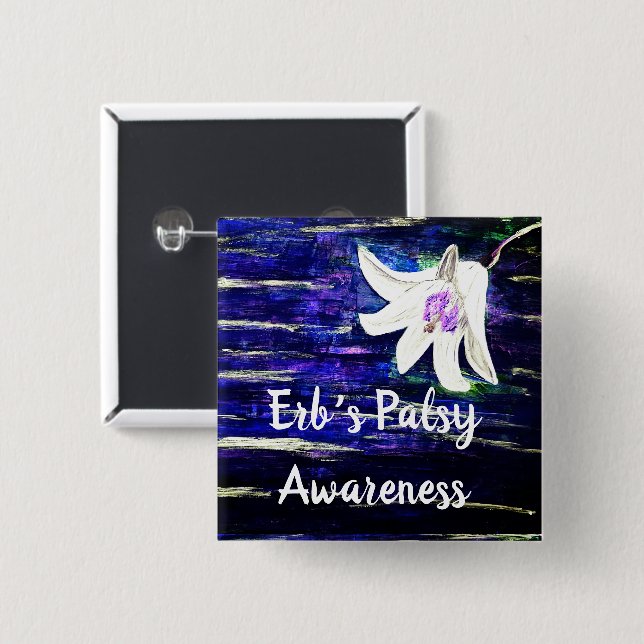 Erb’s Palsy Flower Design 2 Inch Square Button (Front & Back)