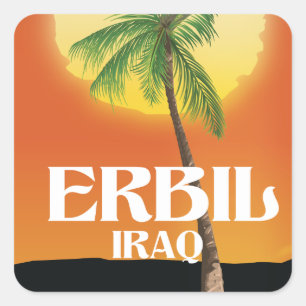 Erbil Iraq Travel poster Square Sticker