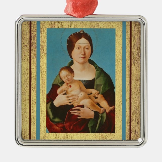Ercole de'Roberti - Virgin and Child Metal Ornament (Front)