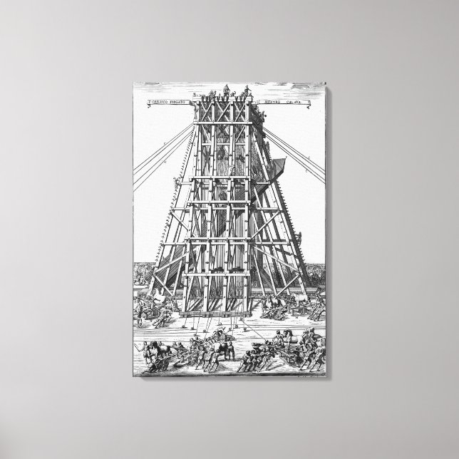 Erecting the Ancient Egyptian Obelisk Canvas Print (Front)