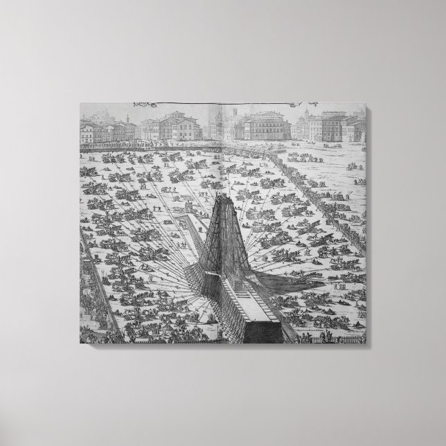 Erecting the Ancient Egyptian Obelisk Canvas Print (Front)