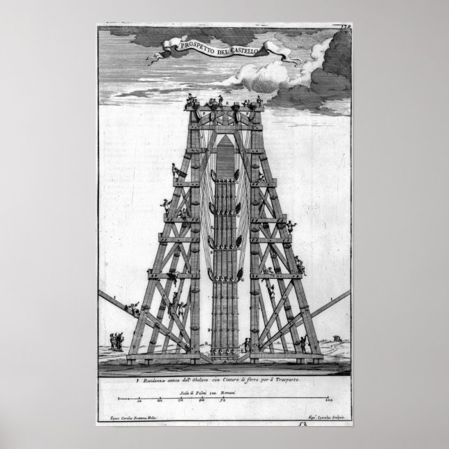 Erecting the Ancient Egyptian Obelisk Poster (Front)