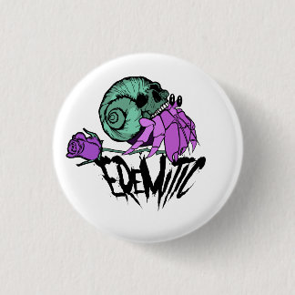 Eremitic Crab & Skull 1 Inch Round Button