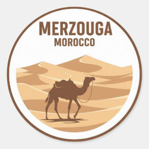Erg Chebbi Merzouga Morocco Travel Classic Round Sticker